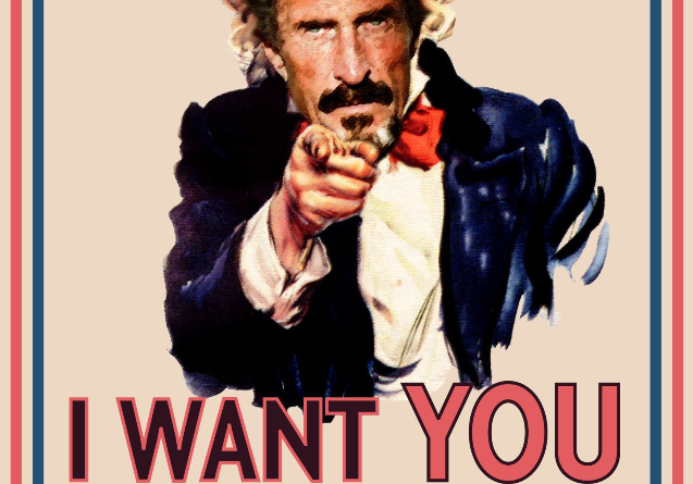 McAfee ismét visszatért az 1 millió dolláros bitcoin árfolyam jóslatával McAfee ismét visszatért az 1 millió dolláros bitcoin árfolyam jóslatával