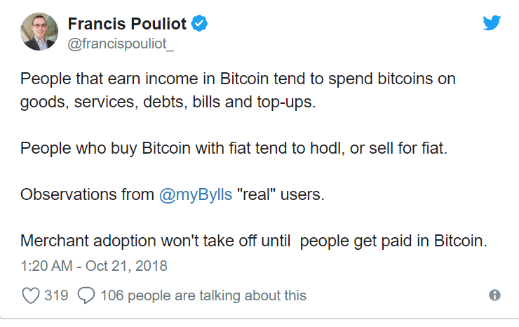 Mi lenne ha bitcoinban kapnád a fizetésed? Twitter kérdés a bitcoin státuszáról
