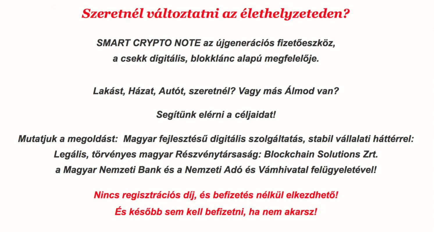 Smart Crypto Note (SCN), a kriptopénz nélküli kriptopénz