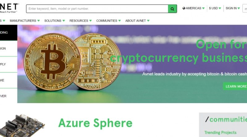 Fortune 500 technológiai cég, az Avnet is nyit a bitcoin felé