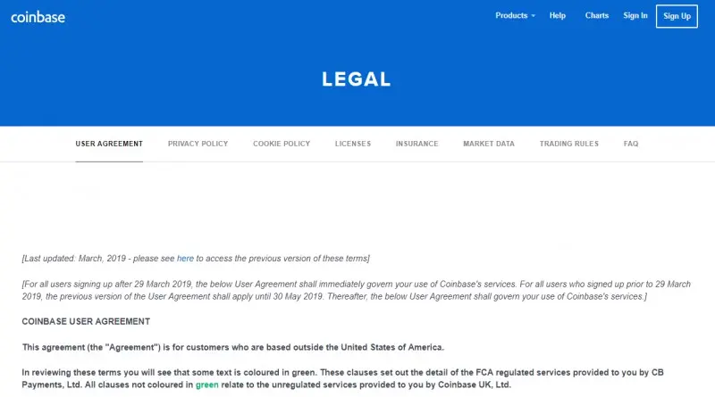 Coinbase legal