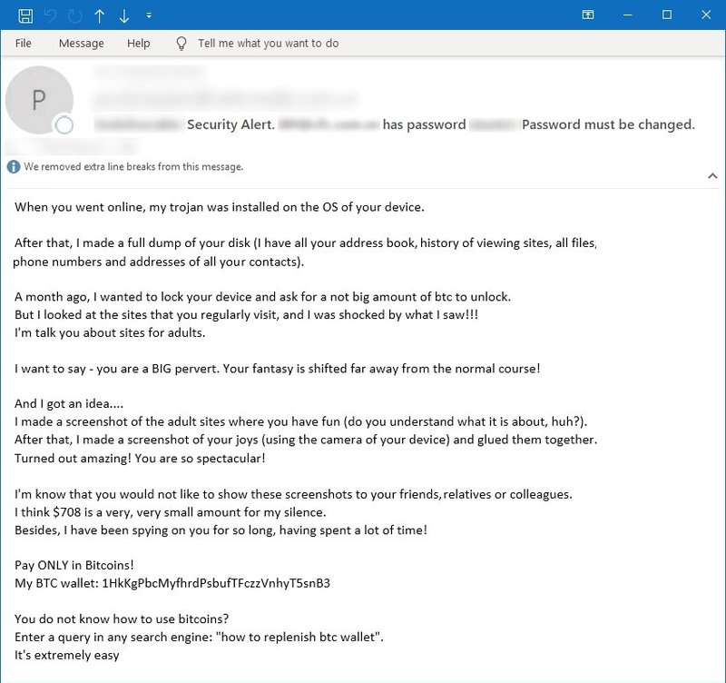 Pornós zsaroló email