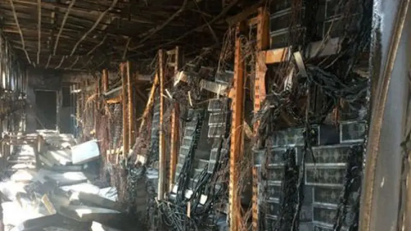leégett egy bitcoin bányászfarm