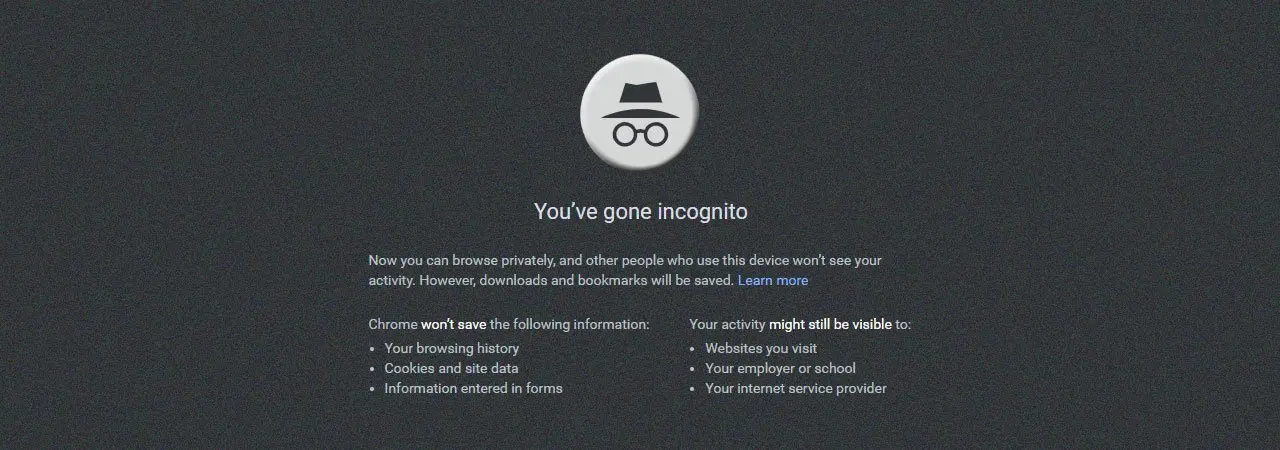 Google inkognitó mód