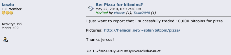 Hanyecz László, tranzakció, Sturdivant, történelem, BitcoinTalk, BTC