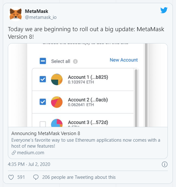 MetaMask update