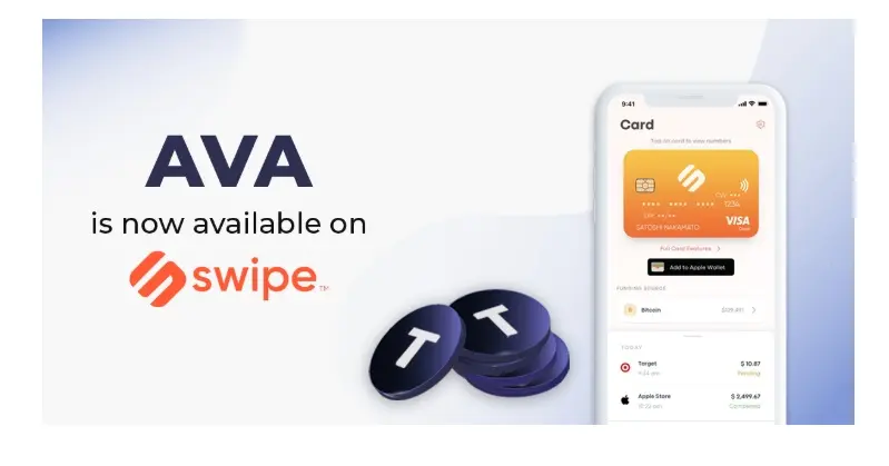 AVA token Swipe kártya