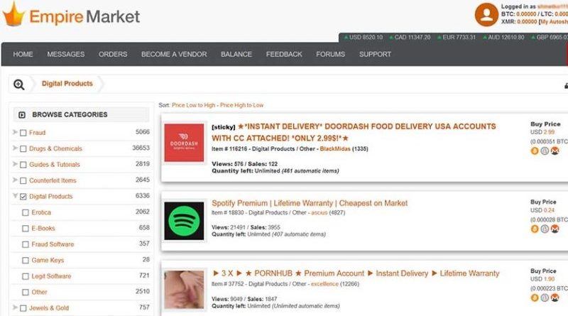 Darknet Market Comparison Chart