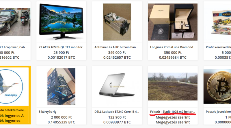 Felcsúton egy bitcoinért eladó egy telek. Valaki nagyon megszorult?