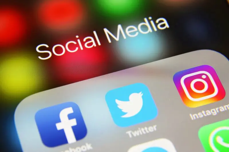 Facebook, Twitter, Instagram