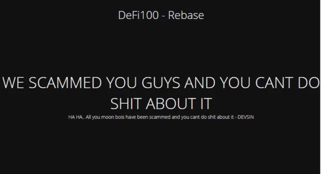 DeFi100 átverés