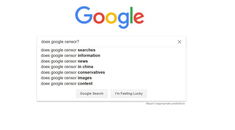 A Google Search teljeskörű cenzúra alatt működik