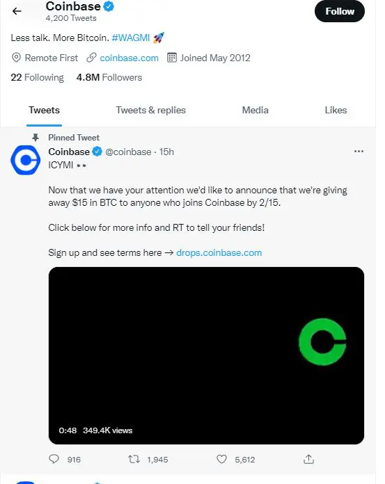 Coinbase QR kódos reklám