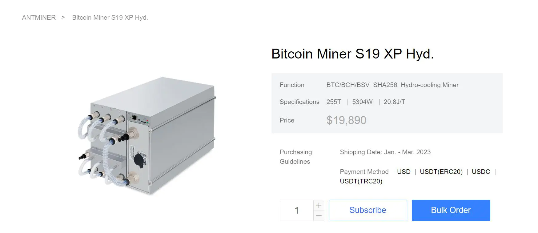 Bitmain ASIC bányászgép