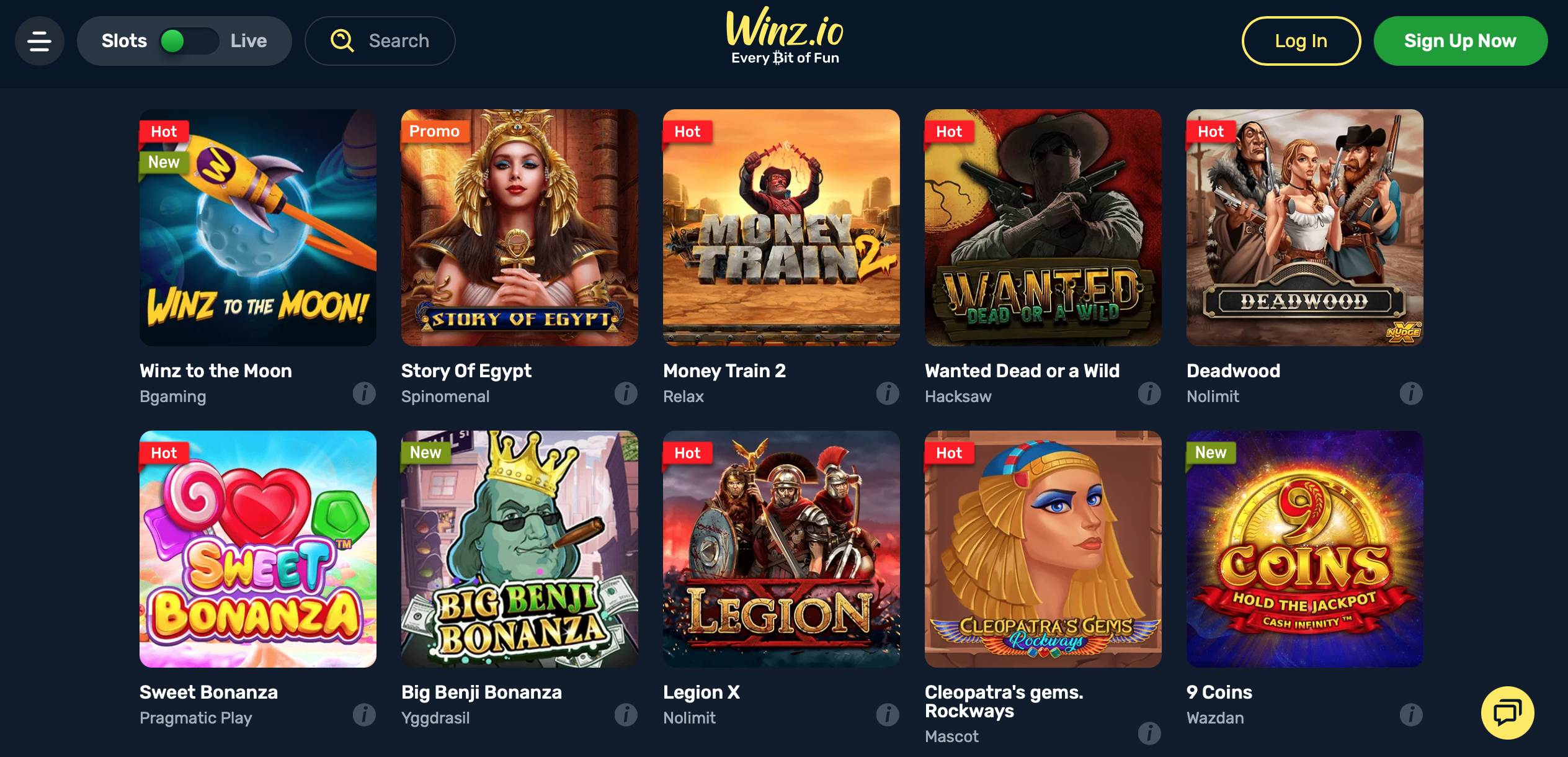 Winz.io kriptokaszinó