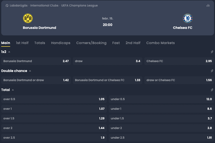 dortmund chelsea bl meccs