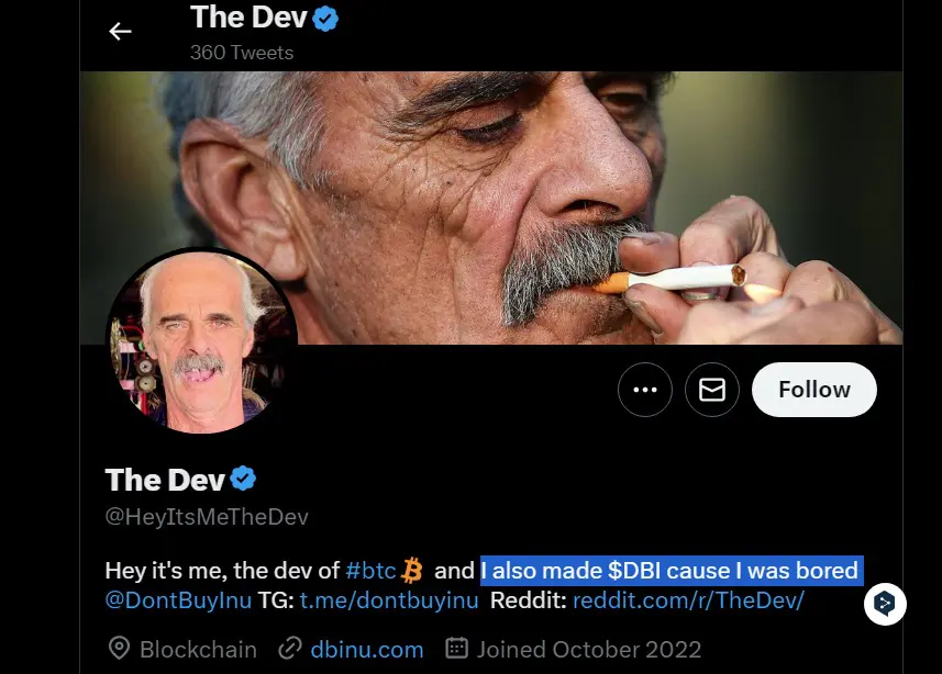 A "The Dev" a Twitteren, aki unalmában profi mémérmét hozott létre.