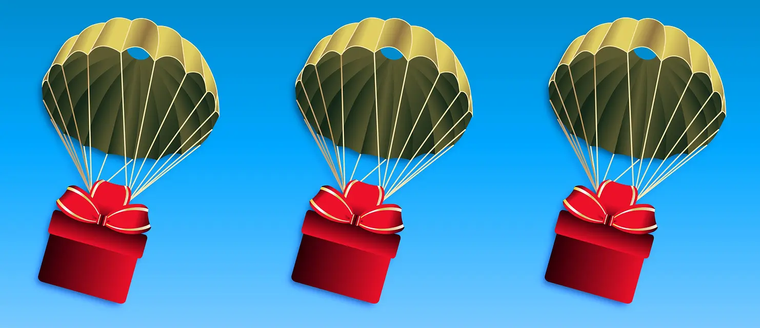 Airdrop, ingyenes érmejuttatás. Pixabay.com