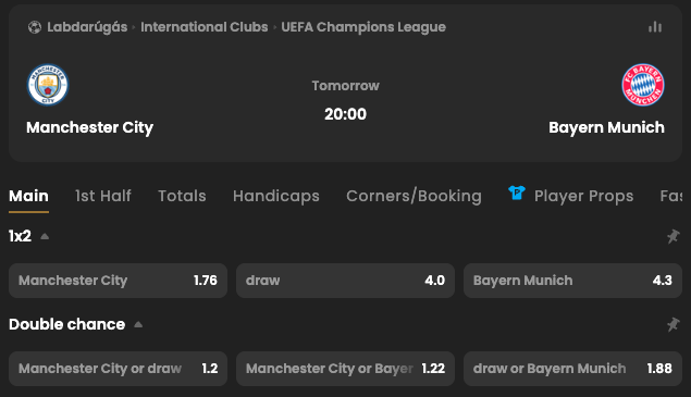 man city - bayern bl meccs