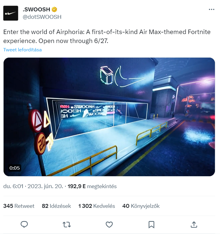 Fortnite Nike partnerség
