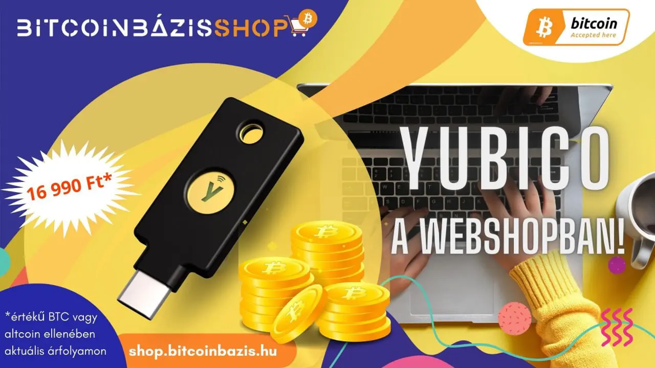 Yubico biztonsági kulcs BitcoinBázis borítókép