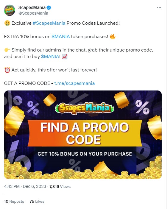 Scapesmania Twitter promo