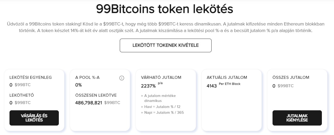 99Bitcoins lekötés