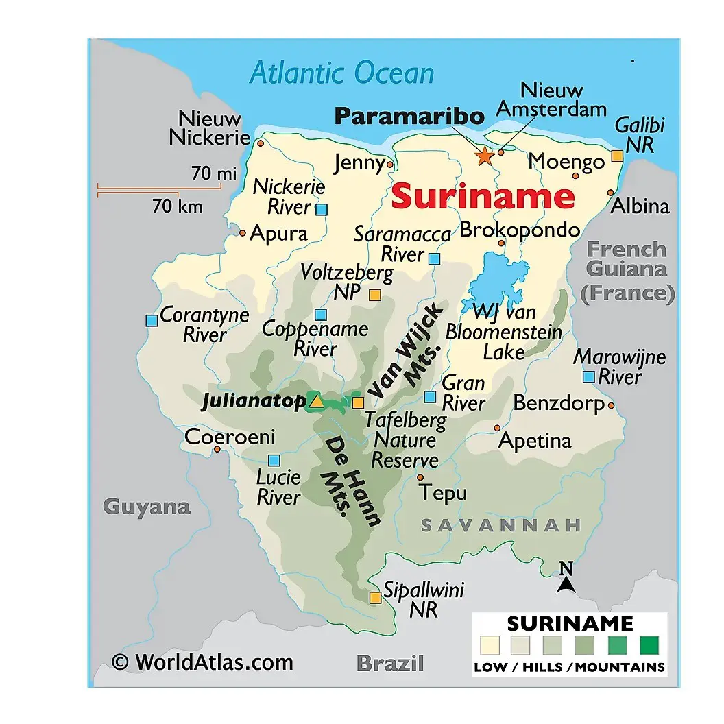 Suriname térkép