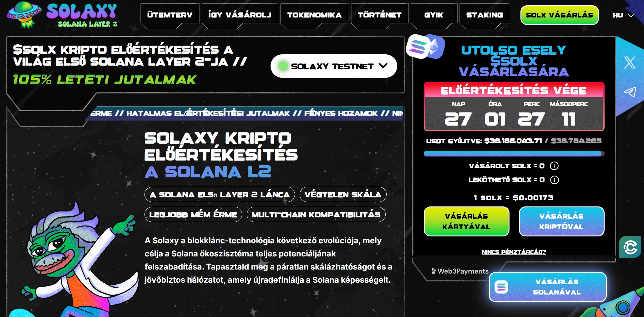 Solaxy előértékesítés