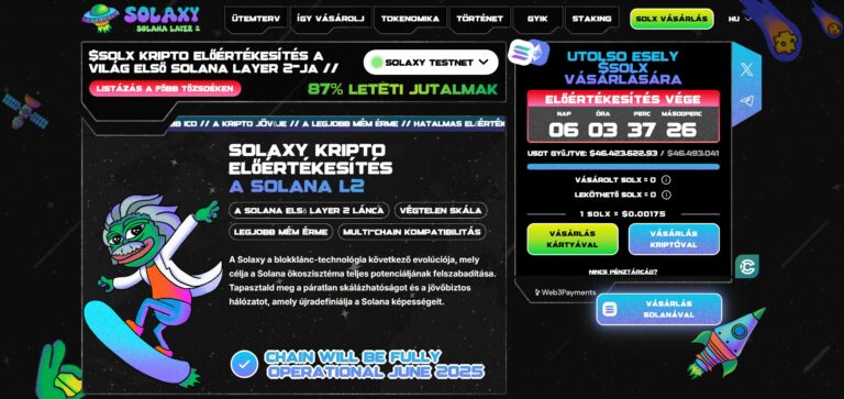 A Solaxy előértékesítése belépett az utolsó hetébe! Már 46 milliónál tart A Solaxy előértékesítése belépett az utolsó hetébe! Már 46 milliónál tart