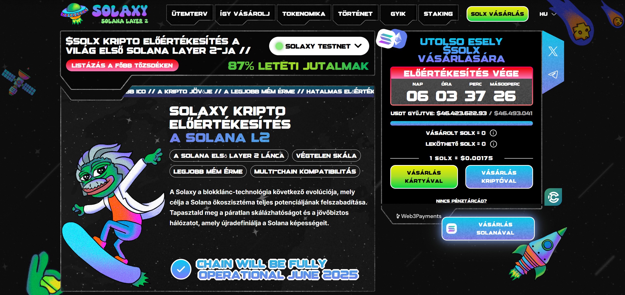 Solaxy előértékesítés