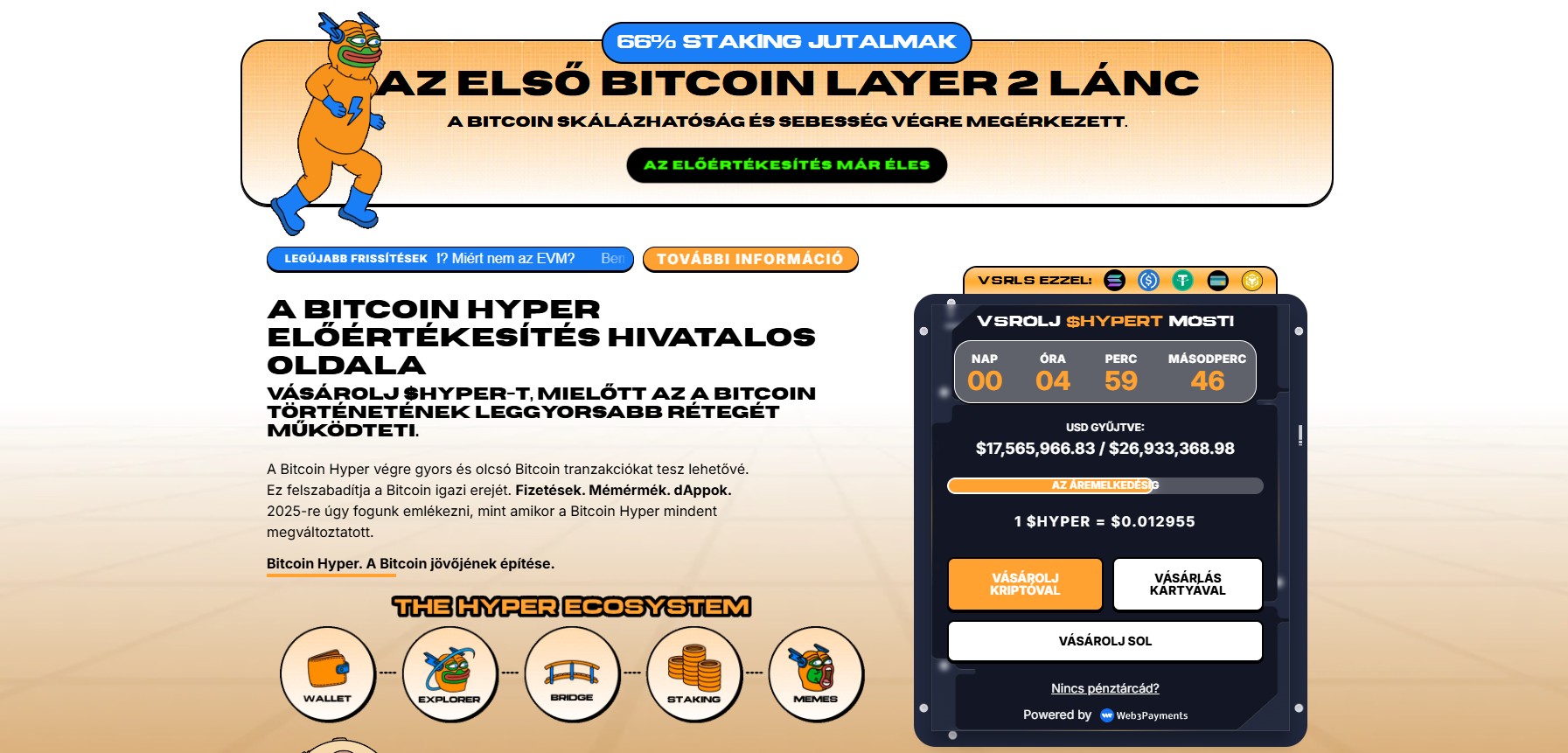 Bitcoin hyper előértékesítés
