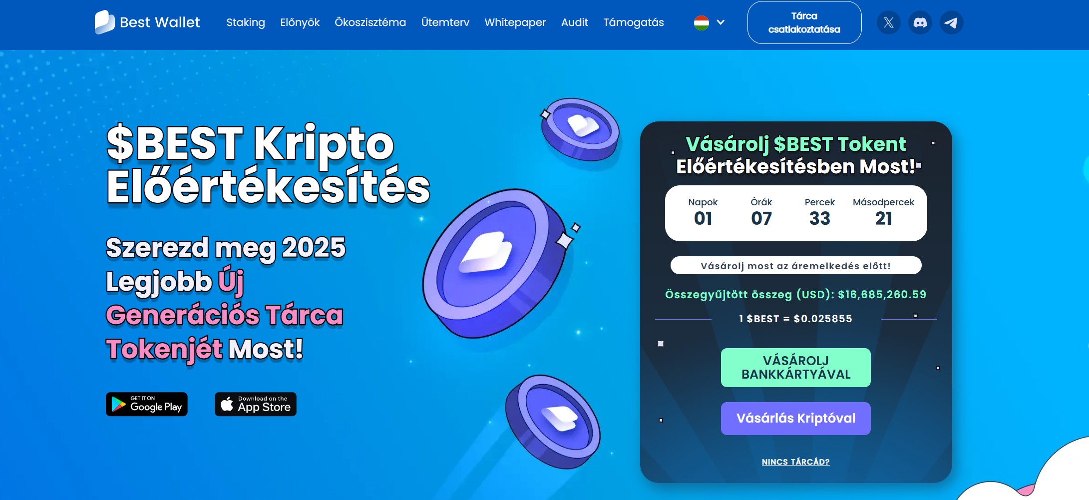 Best Wallet legjobb kripto előértékesítések