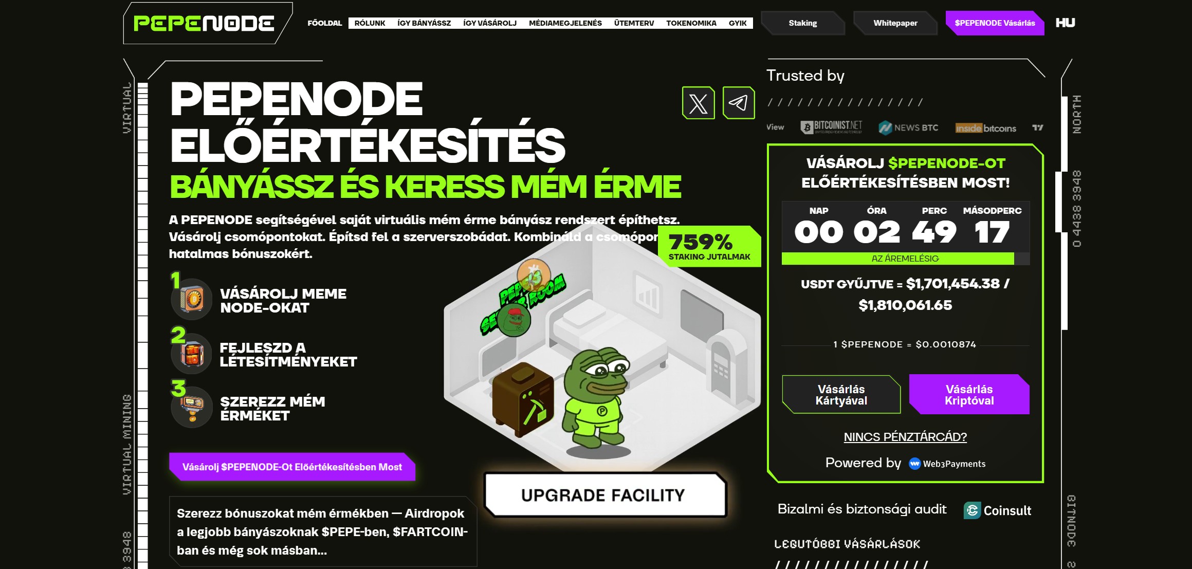 PEPENODE előértékesítés