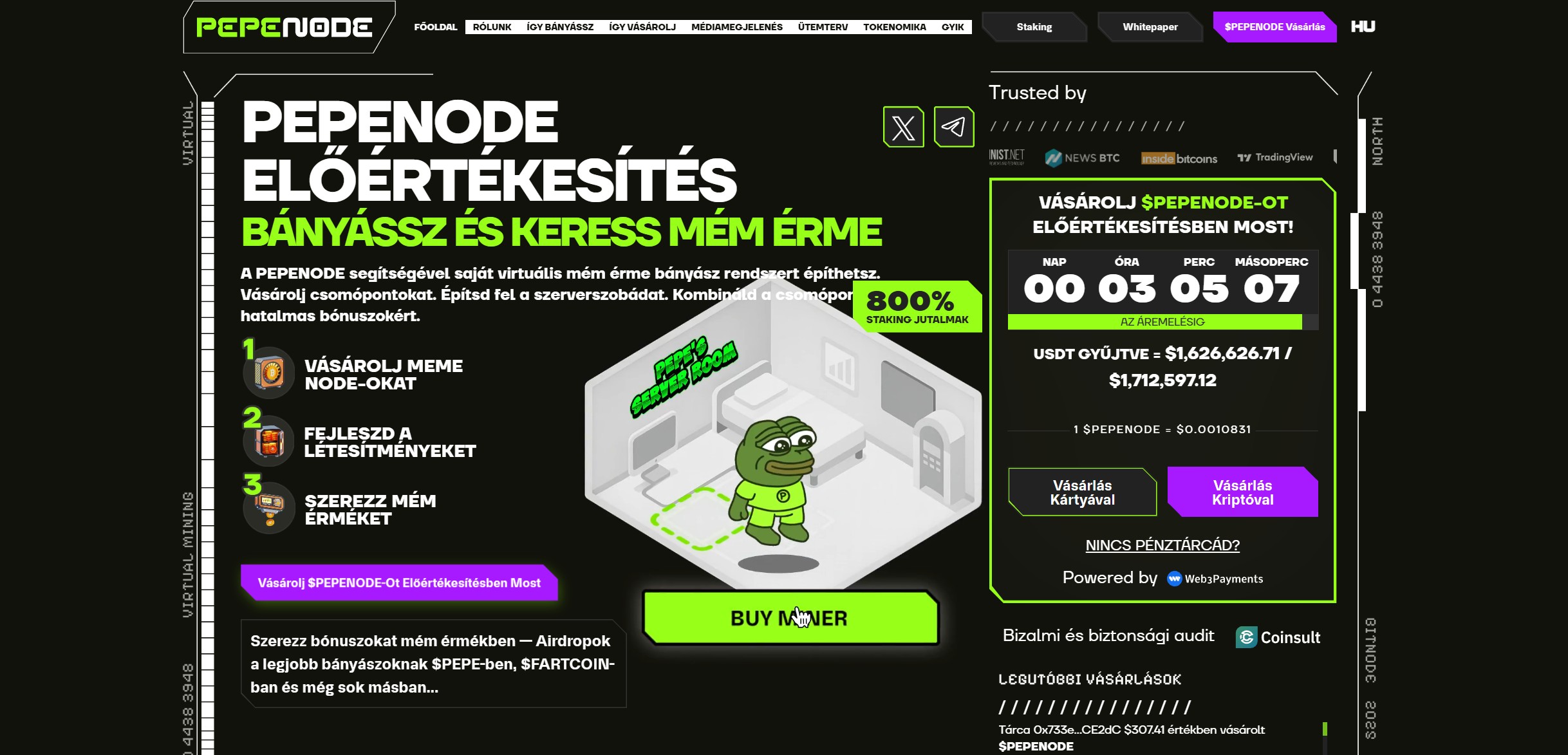 PEPENODE előértékesítés