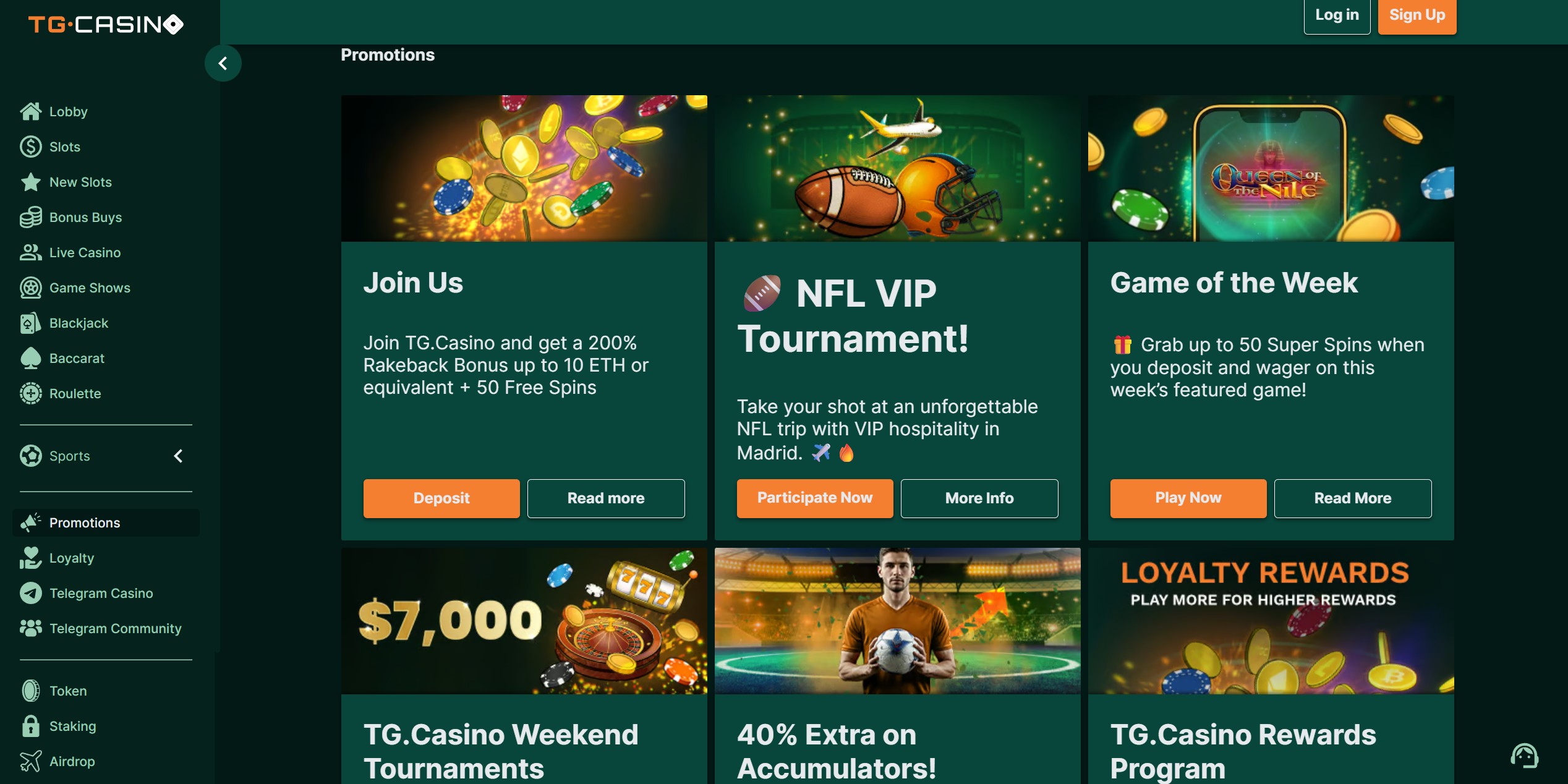 TG Casino bónuszok