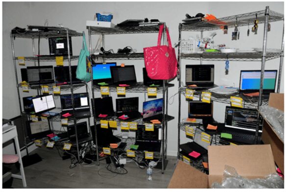 Chapman laptopfarmja - Forrás: Amerikai Igazságügyi Minisztérium