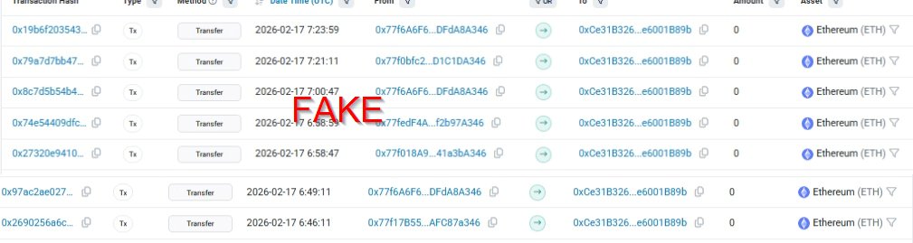 A rossz ETH cím, amire az utalás érkezett